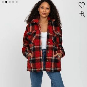 Love Tree Sherpa Flannel Jacket size Small